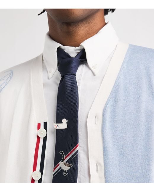 Thom Browne Black Sterling Duck Tie Bar for men