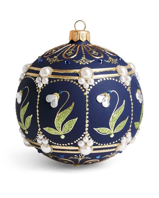 Glitterlab Blue Lily Of The Valley-Embellished Bauble