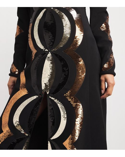 Emilio Pucci Black Sequinned Maxi Dress