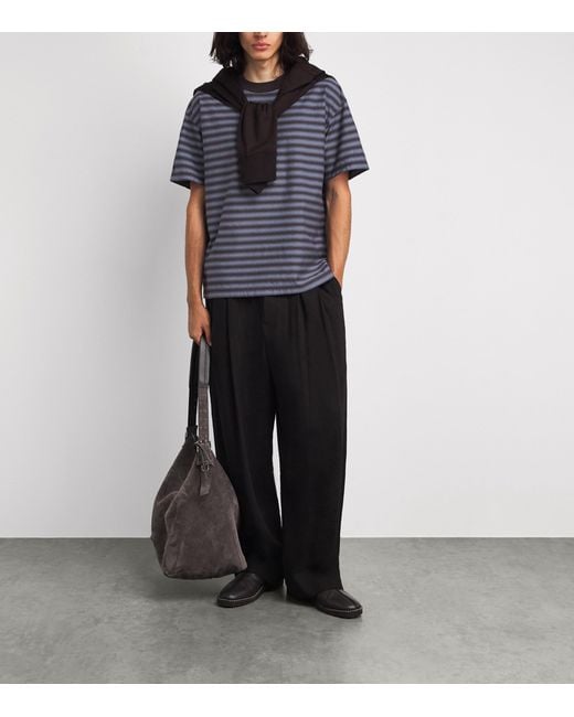 NN07 Blue Organic Cotton Stripe T-Shirt for men