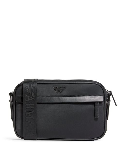 Emporio Armani Black Recycled Nylon Cross-Body Bag for men