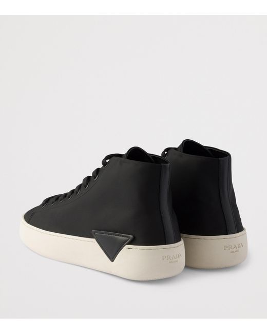 Prada Black Re-Nylon High Top Sneakers for men