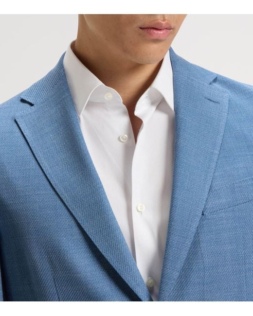 Boss Blue Stretch-Cloth Blazer for men