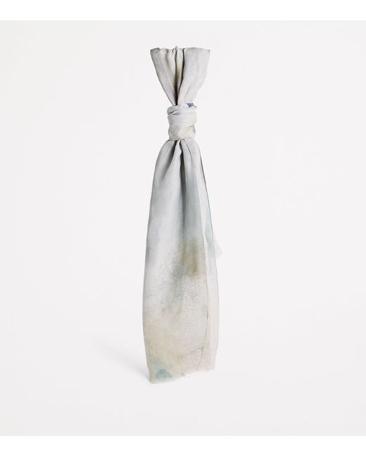 Emporio Armani Gray Horse Print Scarf for men