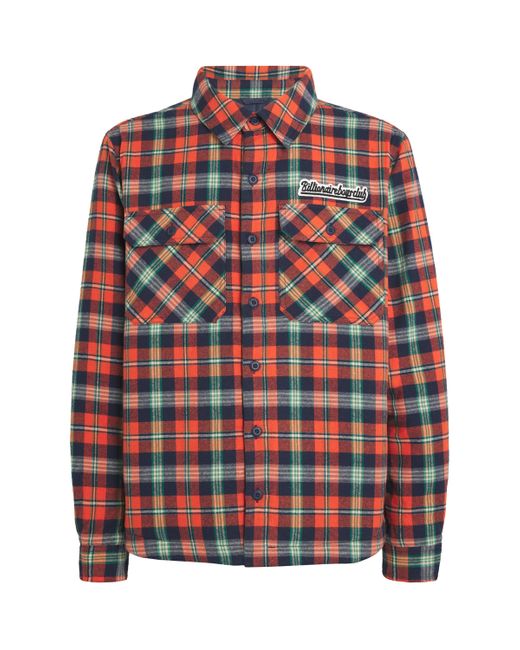 BBCICECREAM Red Flannel Check Padded Overshirt for men