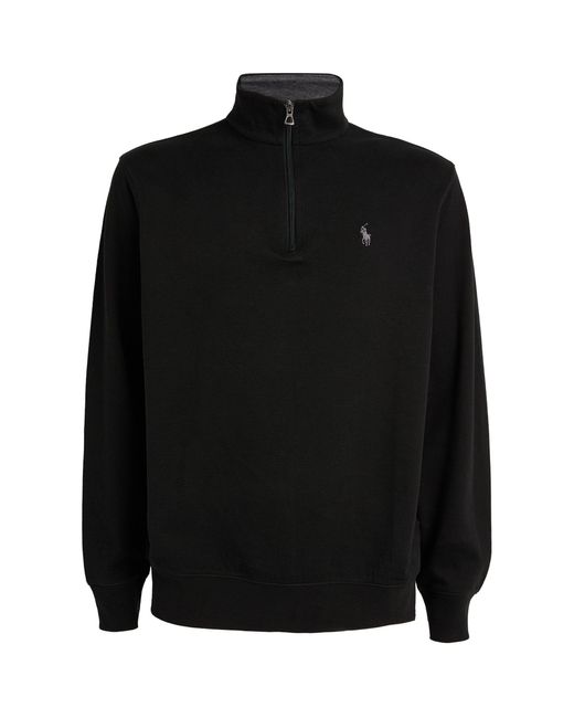 Polo Ralph Lauren Black Cotton-blend Quarter-zip Sweater for men