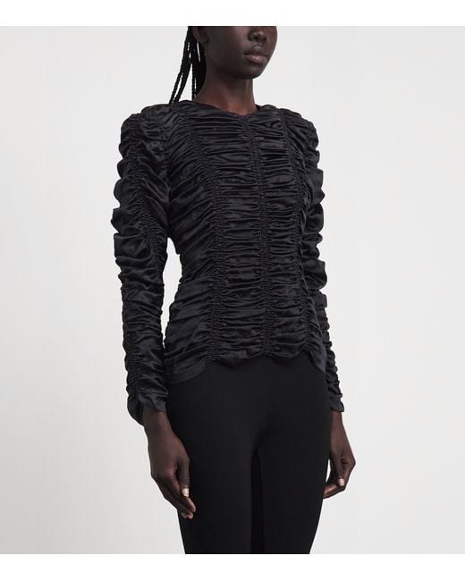Khaite Black Silk Charmeuse Rory Blouse