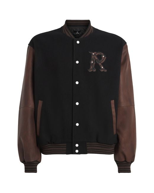 Represent Black Wool-Blend Bomber Jacket for men