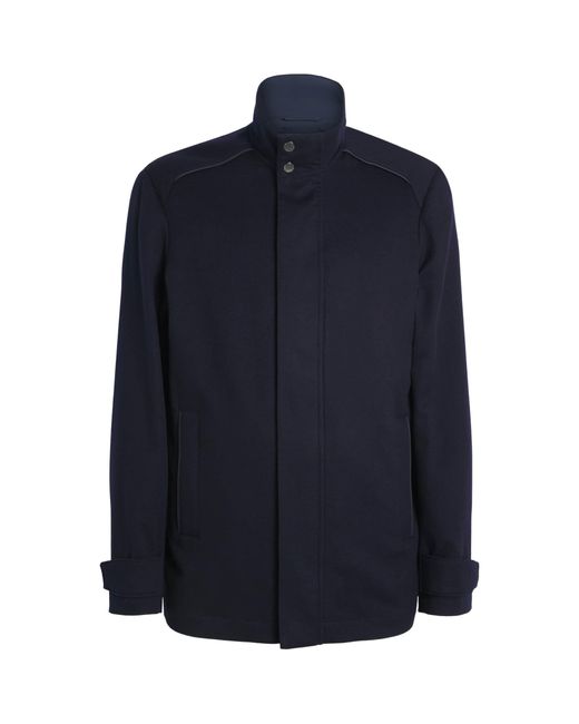 Paul & Shark Blue Typhoon Platinum Car Coat for men