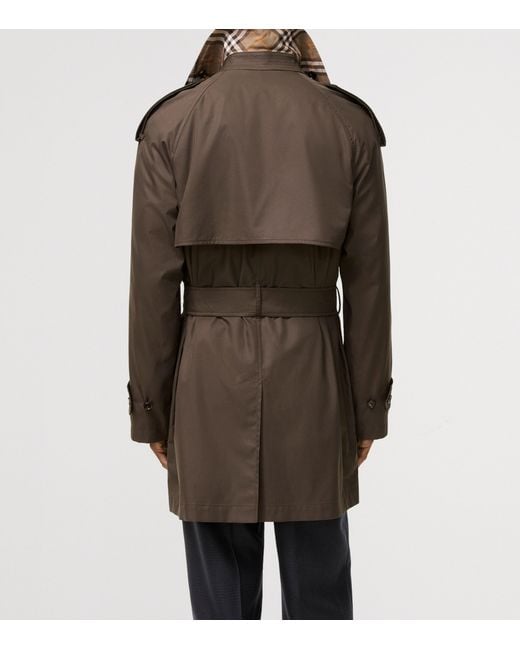 Burberry Brown Cotton Gabardine Leadenham Trench Coat for men
