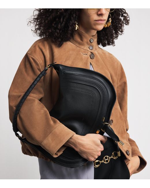 Chloé Black Calfskin Marcie Shoulder Bag