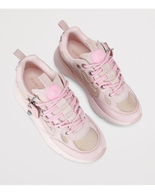 Kurt Geiger Pink Suede Kurt Runner Sneakers