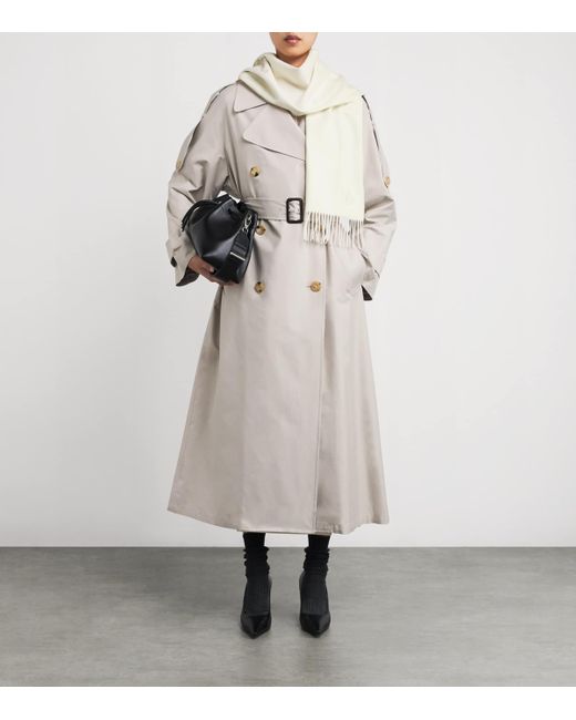 Max Mara White Cashmere Monogram Scarf