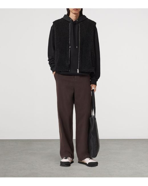 AllSaints Black Sherpa Otis Gilet for men