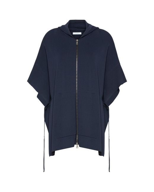 Max Mara Blue Zip-Up Hoodie