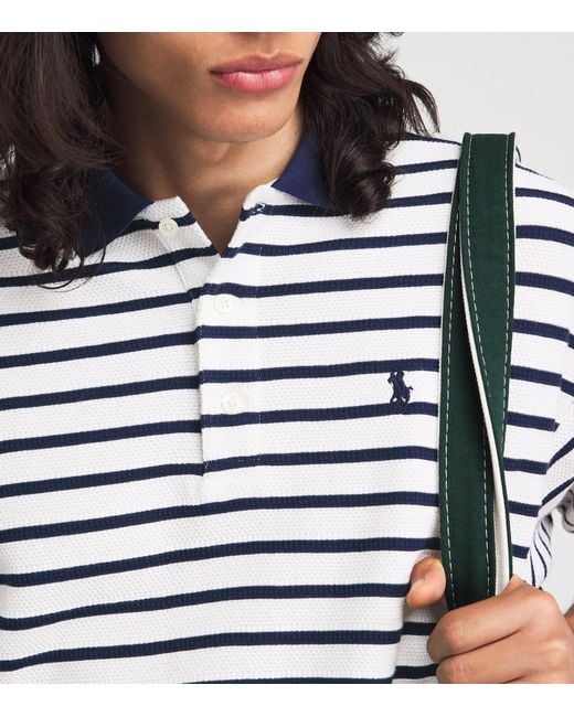 Polo Ralph Lauren Blue Cotton Mesh Slim Polo Shirt for men