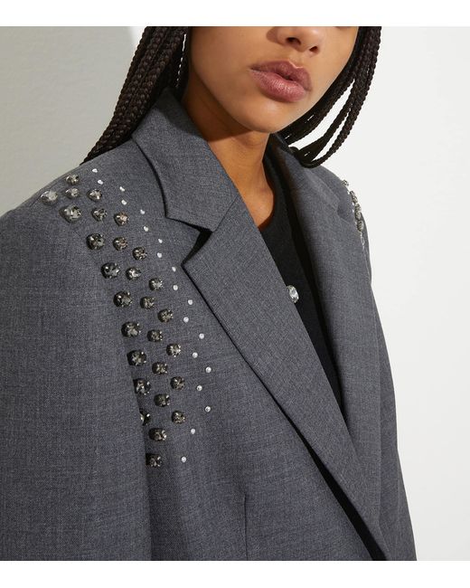 MAX&Co. Blue Oversized Embellished Blazer