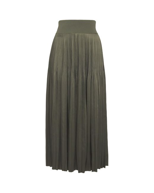 Joseph Green Satin Pleated Rabat Midi Skirt
