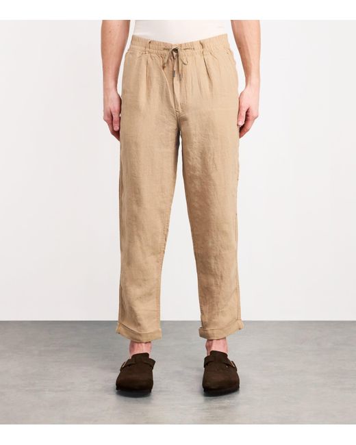 Polo Ralph Lauren Natural Linen Drawstring Straight Trousers for men