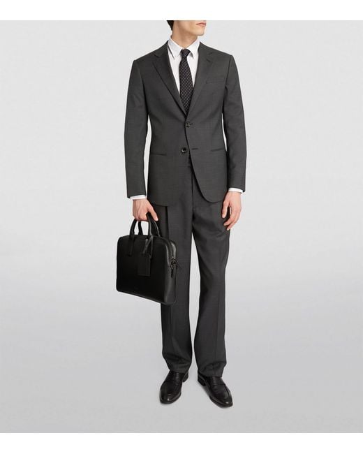 Giorgio Armani Black Wool Single-breasted Two-piece Suit for men