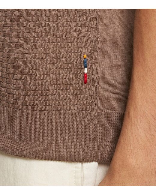 Orlebar Brown Brown Silk-cotton Burnham Tile Polo Shirt for men
