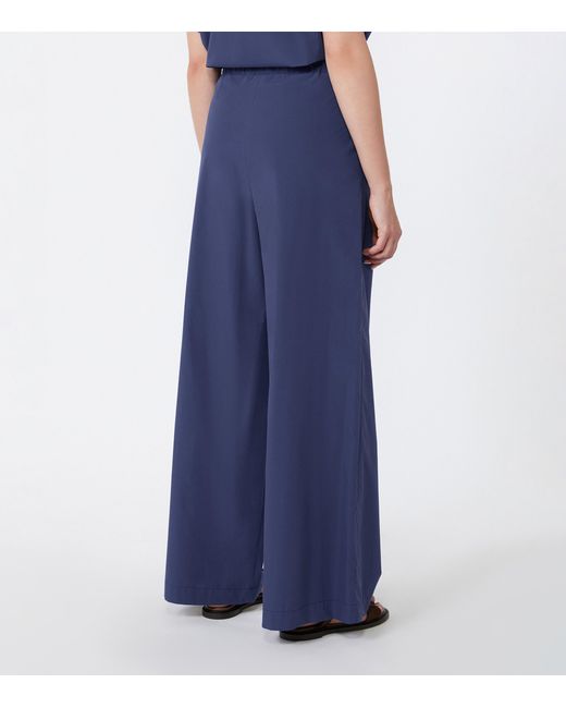 Weekend by Maxmara Blue Grain De Poudre Pleated Trousers