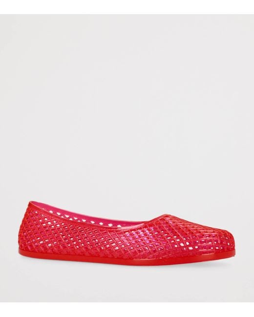 Ancient Greek Sandals Red Jelly Iro Ballet Flats