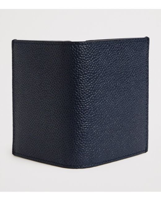 Thom Browne Blue Leather Double Card Holder for men