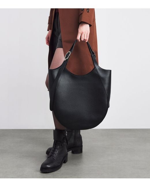 Longchamp Black Extra Large Leather Le Foulonné Top-Handle Bag