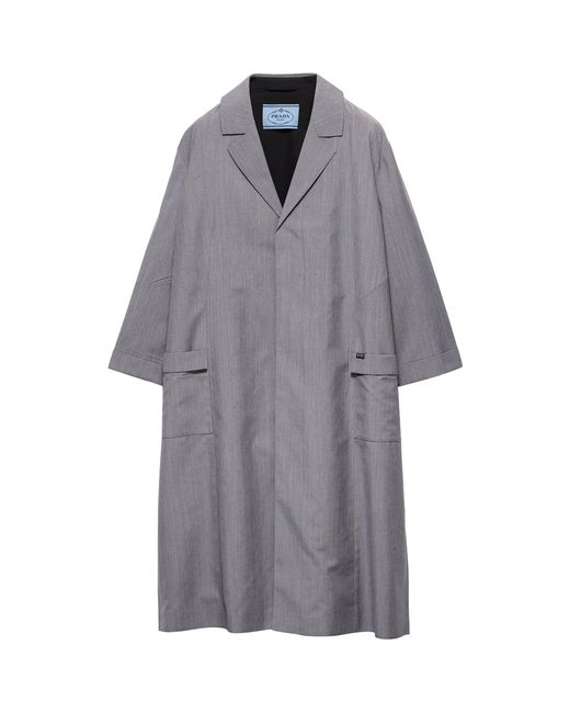 Prada Gray Wool-Mohair Coat