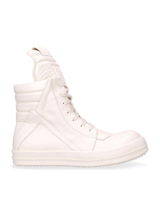 Rick Owens Natural Leather Geobasket High-top Sneakers for men
