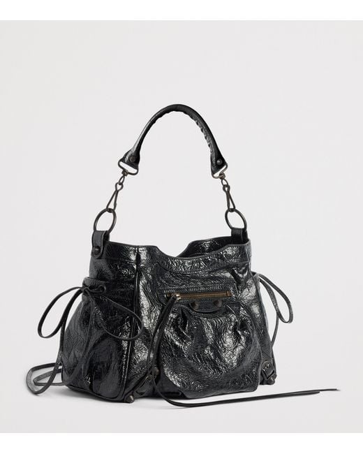 Balenciaga Black Lambskin Le City Shoulder Bag