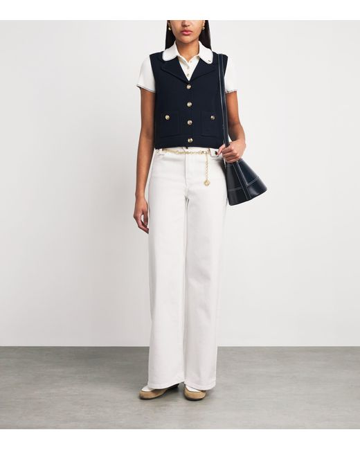 Maje White Stretch-Cotton Flare Jeans