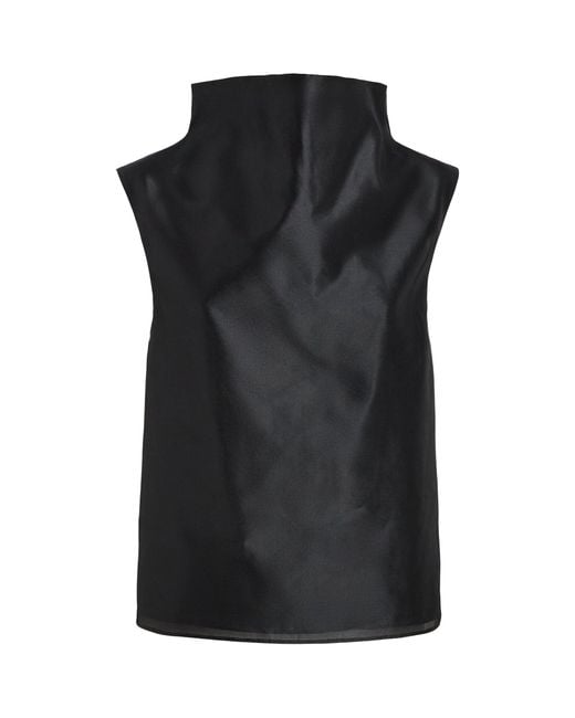 Almada Label Black Silk-Blend Kiera Top