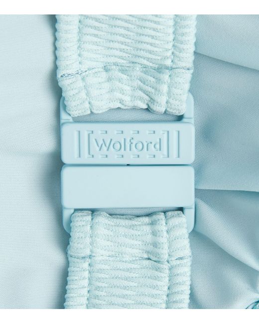 Wolford Blue Textured Triangle Bikini Top