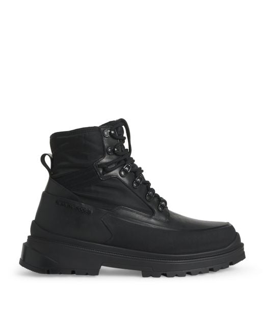 Canada Goose Black Leather Waterproof Keystone Boots for men