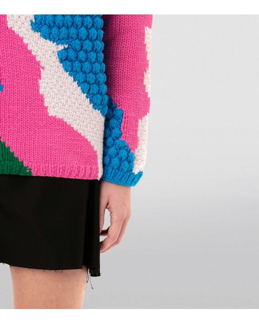 J.W. Anderson Pink Merino Wool Jacquard Sweater for men