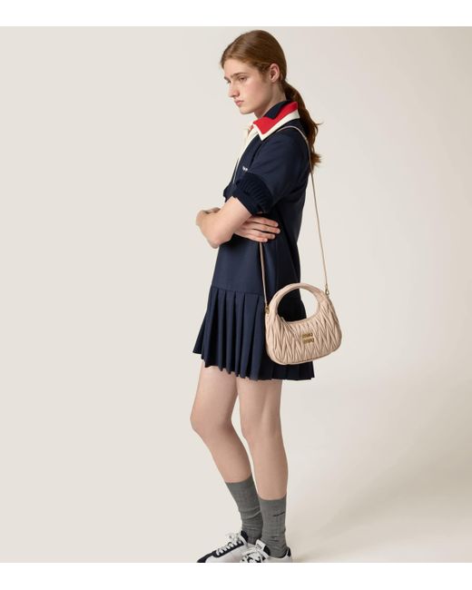 Miu Miu Pink Matelassé Leather Wander Top-Handle Bag