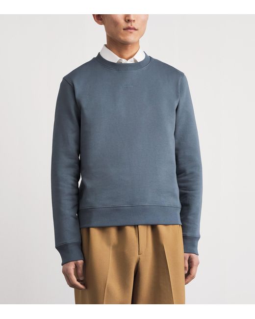 Sandro Blue Cotton Logo Sweatshirt for men