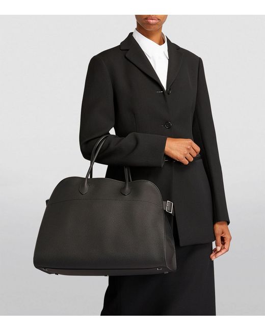 The Row Leather Margaux Top-handle Bag in Black | Lyst