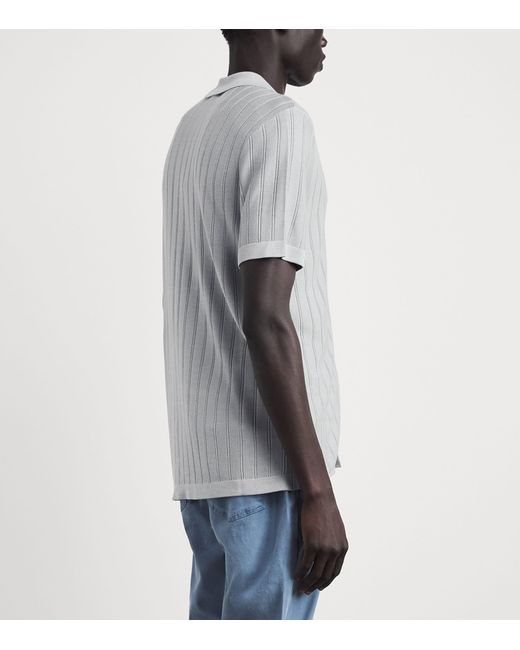 PAIGE Gray Knitted Copley Polo Shirt for men