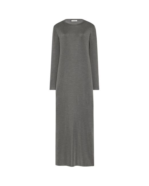 The Row Gray Jazmin Silk Maxi Dress
