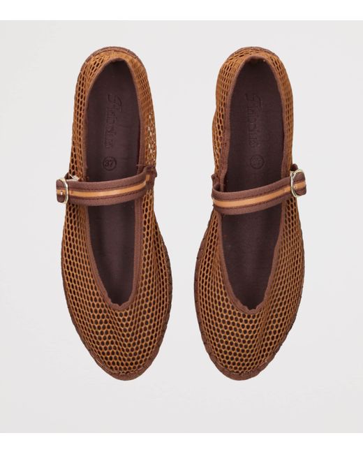 Flabelus Brown Mesh Isabella Ballet Flats