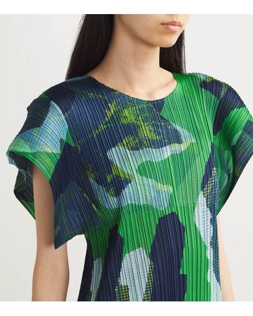 Pleats Please Issey Miyake Green Pleated Meteorite Midi Dress