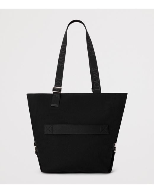 Loewe Black Calfskin-Patch Flex Tote Bag for men
