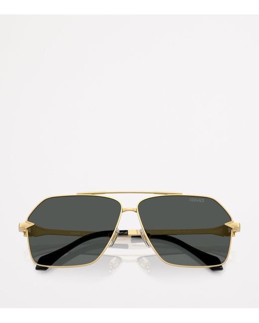 Versace Gray Pilot Sunglasses for men