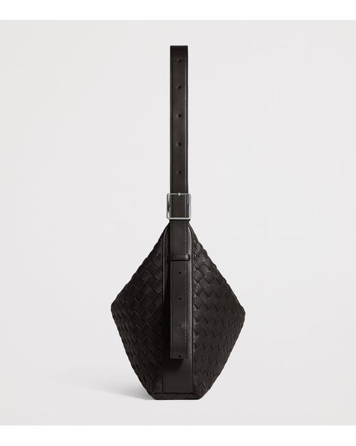 Bottega Veneta Black Deerskin Traveller Cross-Body Bag for men
