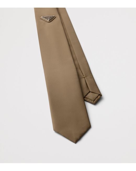 Prada White Re-Nylon Triangle Tie for men