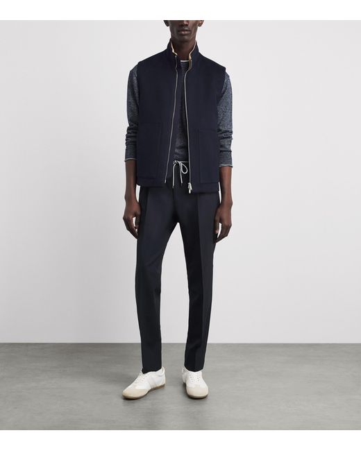 Lardini Blue Wool-Cashmere Gilet for men
