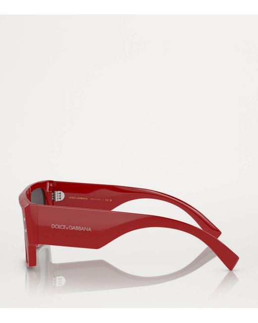 Dolce & Gabbana Red Full-Rim Square Sunglasses